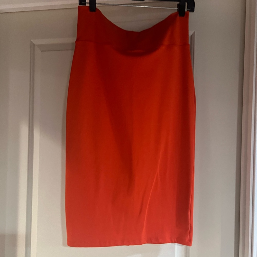 Orange pencil skirt